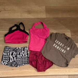 Girls Dance Outfit Set - Pink and Black - 8-10 (M)